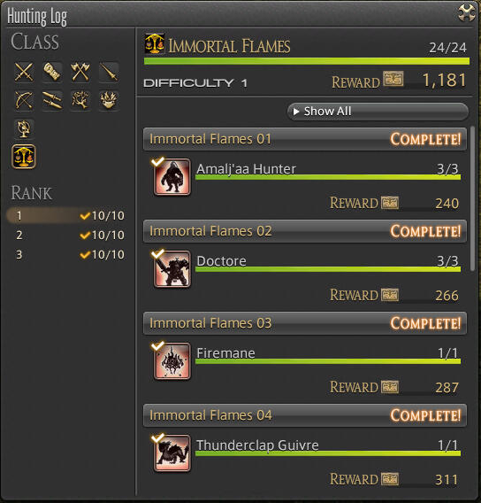 Hunting Log